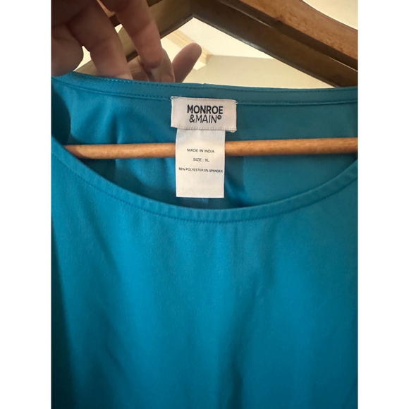 Women's Monroe & Main Top Size XL Teal 3/4 Sleeve - Picture 4 of 4